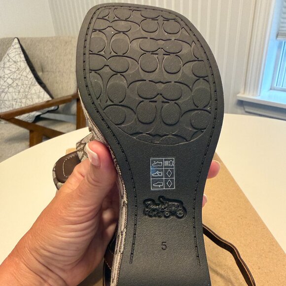 NWB Women's Coach Signature Gale Wedge Sandal Espadrille Maple US 5B /EUR 35.5B - Picture 4 of 6